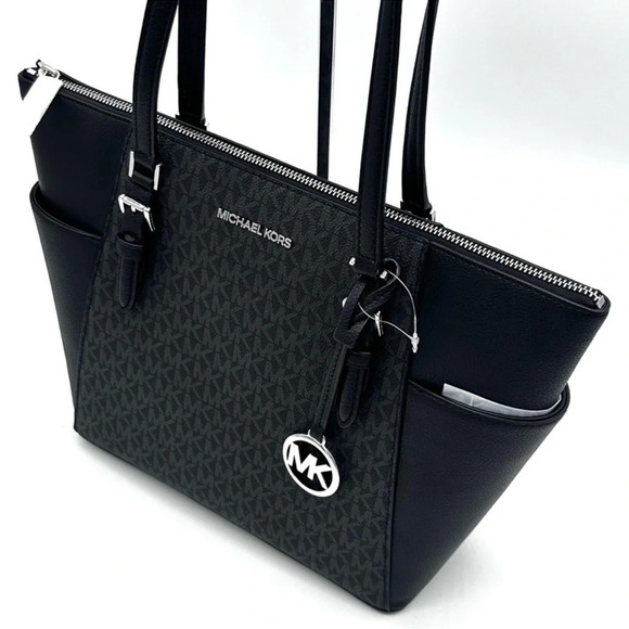 Michael Kors Large Charlotte Tote Bag Black (NWT) - Picture 6 of 10